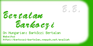 bertalan barkoczi business card