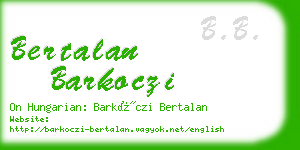 bertalan barkoczi business card